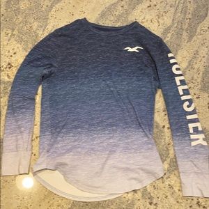 Blue/white color fading hollister long sleeve tee